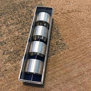 WEB pewter napkin ring 4pk.  Vintage